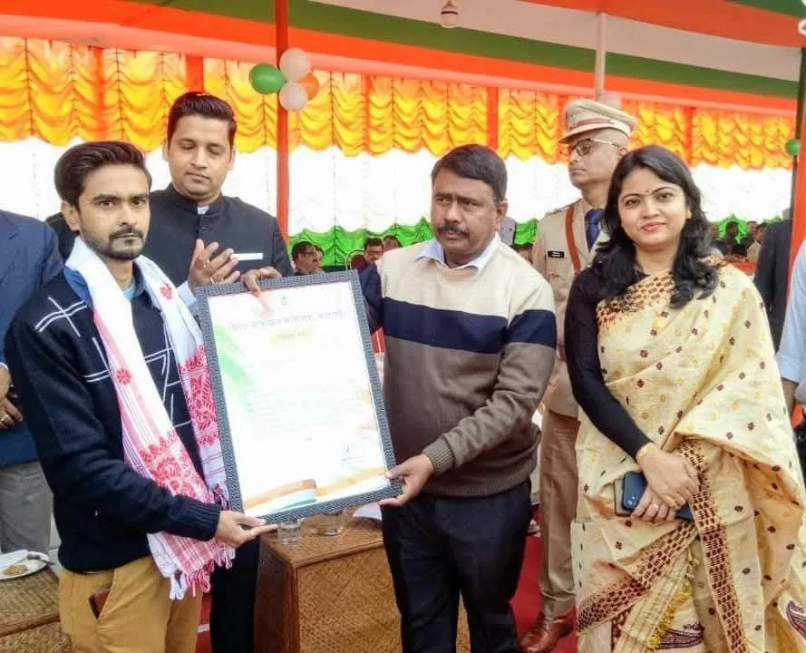 Prasenjit Sarma — Felicitation by Barpeta District Administration (2024) — Barpeta District Administration