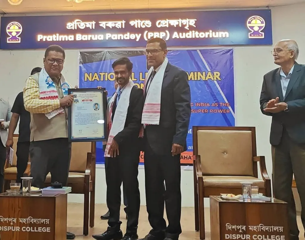 Prasenjit Sarma — Felicitation by Education Minister of Assam — Government of Assam