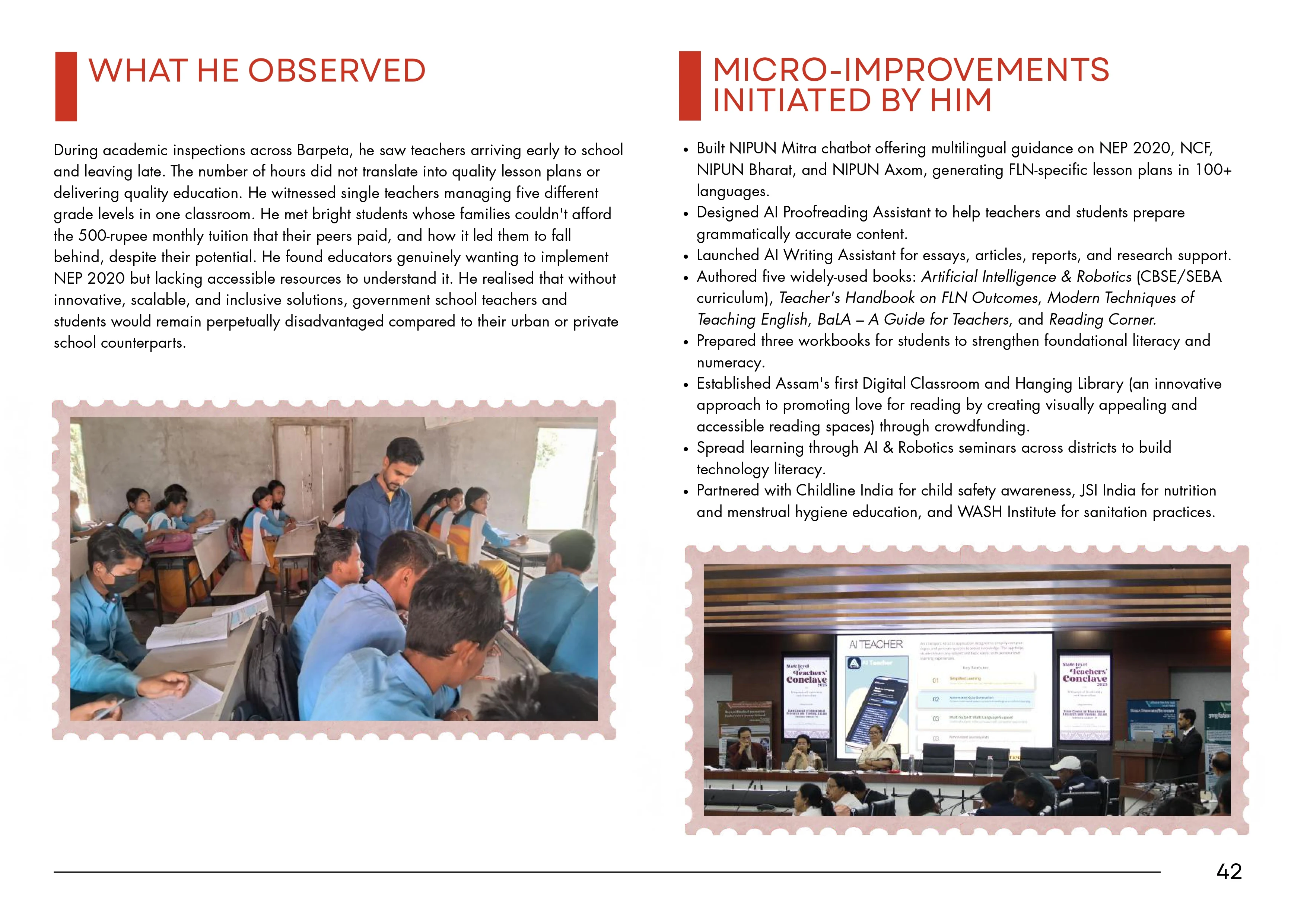 What He Observed — Micro-Improvements Initiated by Him