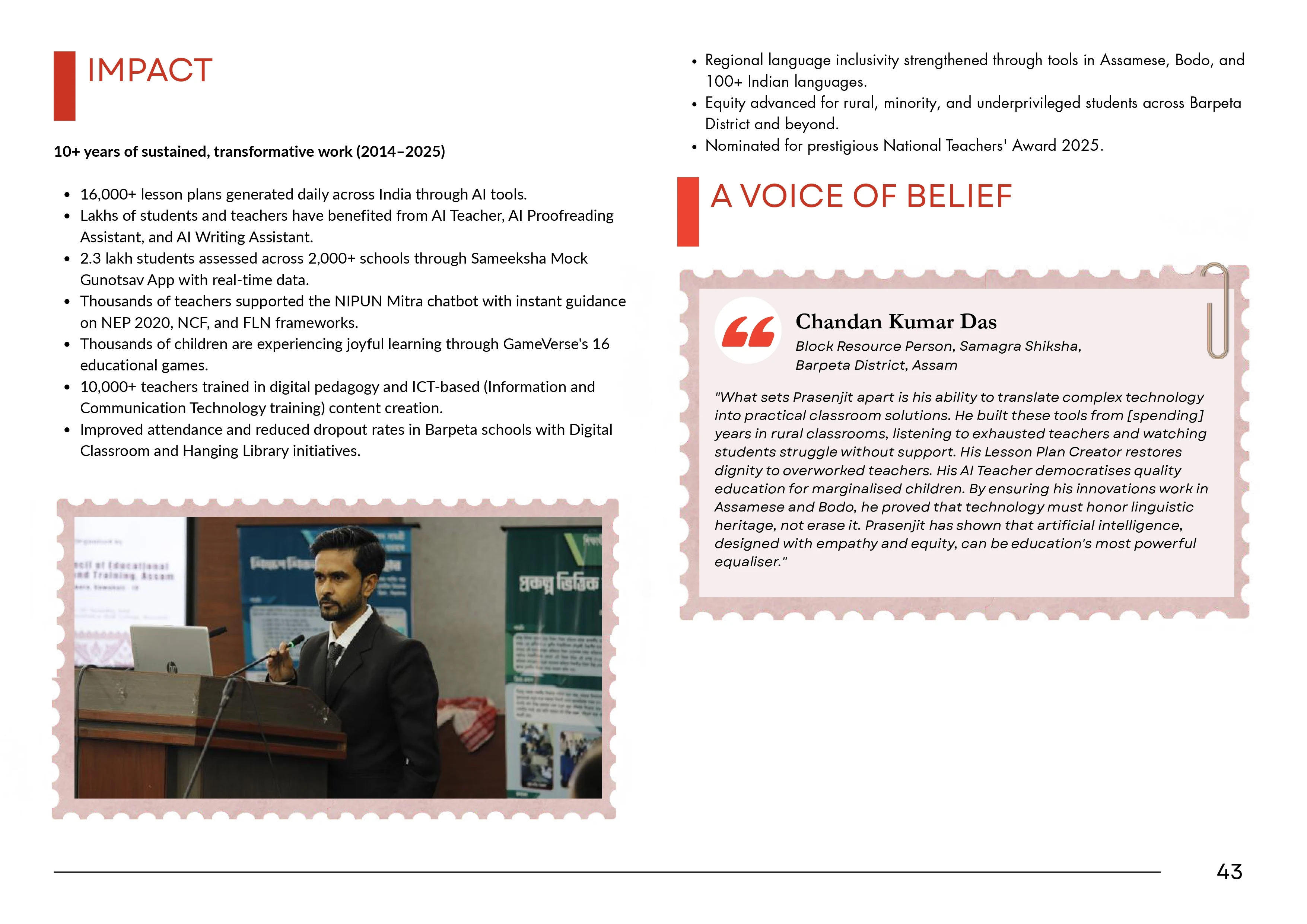 Impact & A Voice of Belief — 10+ years of transformative work